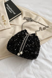MQTIME  -  Sequin Chain Drawstring Bucket Bag