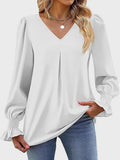 MQTIME  -  V-Neck Flounce Sleeve Top