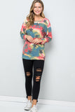 MQTIME  -   Tie-Dye Star Round Neck Long Sleeve T-Shirt