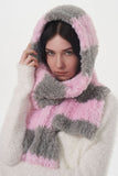 MQTIME  -  Fuzzy Contrast Striped Scarf