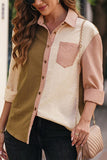 MQTIME  -  Contrast Plaid Button Down Long Sleeve Shirt