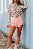 MQTIME  -  Printed Mock Neck Long Sleeve Bodysuit