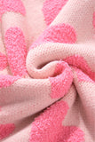 MQTIME  -  Valentine's Day Heart Jacquard Round Neck Sweater