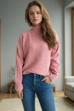 MQTIME  -  Ribbed Turtleneck Raglan Sleeve Sweater