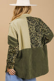 MQTIME  -  High-Low Leopard Snap Down Shacket