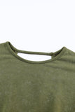 MQTIME  -  Cutout Round Neck Long Sleeve Sweatshirt