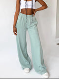 MQTIME  -  Elastic Waist Wide Leg Pants