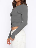 MQTIME  -  Button Down Long Sleeve Top