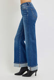 MQTIME  -  Tummy Control High Rise Cuffed Jeans