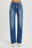 MQTIME  -  Tummy Control High Rise Raw Cut Jeans