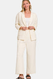 MQTIME  -  Quilted Button Up Long Sleeve Top and Pants Lounge Set