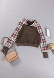 MQTIME  -   Plaid Half Zip Long Sleeve Sweatshirt