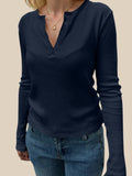 MQTIME  -  Devine Quarter Button Long Sleeve T-Shirt