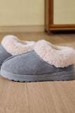 MQTIME  -  Faux Fur Round Toe Platform Slippers
