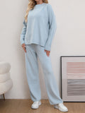 MQTIME  -  Mock Neck Long Sleeve Top and Pants Sweater Set