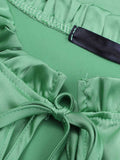 MQTIME  -  Frill Tied Lantern Sleeve Blouse