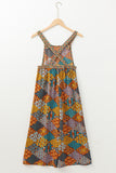 MQTIME  -  Floral Crisscross Strap Wide Leg Overalls