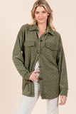 MQTIME  -  Checkered Button Down Dropped Shoulder Shacket