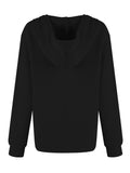 MQTIME  -  Drawstring Quarter Button Long Sleeve Hoodie