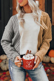 MQTIME  -  Color Block Textured Drop Shoulder Sweater
