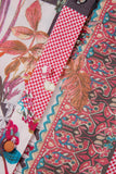MQTIME  -  Patchwork Printed Notched Flounce Sleeve Shirt