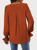 MQTIME  -  V-Neck Flounce Sleeve Top