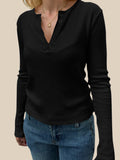 MQTIME  -  Devine Quarter Button Long Sleeve T-Shirt