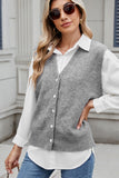MQTIME  -  Button Down V-Neck Sweater Vest
