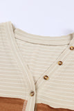 MQTIME  -  Color Block V-Neck Long Sleeve Top