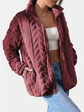 MQTIME  -  Fuzzy Zip Up Long Sleeve Jacket