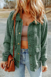 MQTIME  -  Snap Down Flap Pocket Long Sleeve Shacket