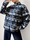 MQTIME  -  Geometric Turtleneck Zip Up Jacket