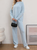 MQTIME  -  Mock Neck Long Sleeve Top and Pants Sweater Set