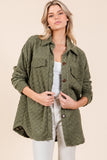MQTIME  -  Checkered Button Down Dropped Shoulder Shacket