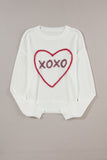MQTIME  -  XOXO Round Neck Drop Shoulder Sweater