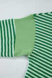 MQTIME  -  Stripe Johnny Collar Long Sleeve Top