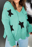 MQTIME  -  Distressed Drawstring Long Sleeve Hooded Sweater