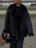 MQTIME  -   Collared Neck Long Sleeve Plush Jacket