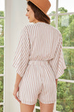 MQTIME  -  Bow Striped Kimono Sleeve Romper
