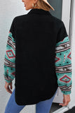 MQTIME  -  Pocketed Geometric Collared Neck Shacket