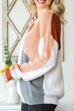 MQTIME  -  Color Block Drop Shoulder Long Sleeve Sweater