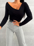 MQTIME  -  Asymmetrical Single Shoulder Long Sleeve T-Shirt