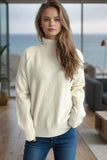 MQTIME  -  Ribbed Turtleneck Raglan Sleeve Sweater