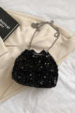 MQTIME  -  Sequin Chain Drawstring Bucket Bag