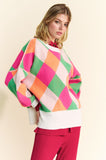 MQTIME  -   Exposed Seam Color Block Dropped Shoulder Sweater