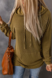 MQTIME  -  Drawstring Texture Long Sleeve Hoodie