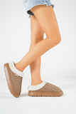 MQTIME  -  Furry Round Toe Platform Slippers