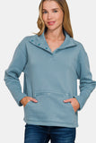 MQTIME  -  Turtleneck Half Snap Fleece Sweatshirt