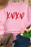 MQTIME  -  Valentine’s Day XOXO Round Neck Drop Shoulder Sweatshirt