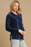 MQTIME  -  Umgee Side Slit Texture Button Up Shirt